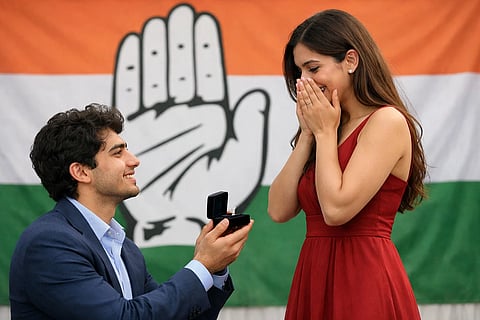 रेहान वाड्रा अवीवा बेग (Aviva Baig) को प्रपोज करते हुए