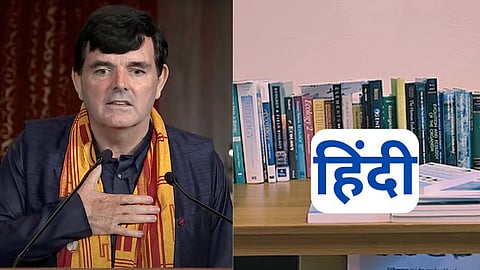 चार्ल्स थॉमसन की तस्वीर और एक तरफ किताबें 
