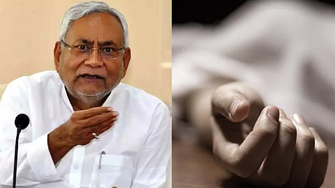 तस्वीर में नीतीश कुमार और एक मृत लड़की 
