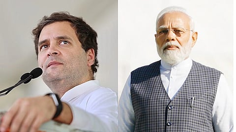  इस तस्वीर में मोदी और राहुल गाँधी को देखा जा सकता है। 