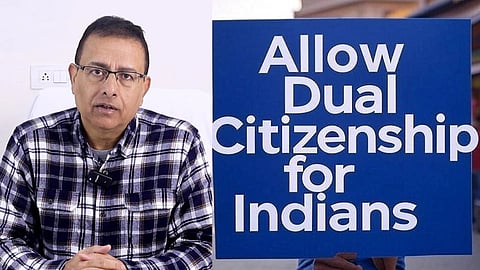 डॉ. मुनीश कुमार रायज़ादा दोहरी नागरिकता पर अपनी बात रखते हुए। 