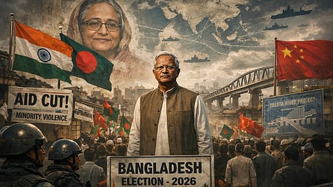 शेख हसीना, मोहम्मद युनुस, भारत का ध्वज, बांग्लादेश का ध्वज 