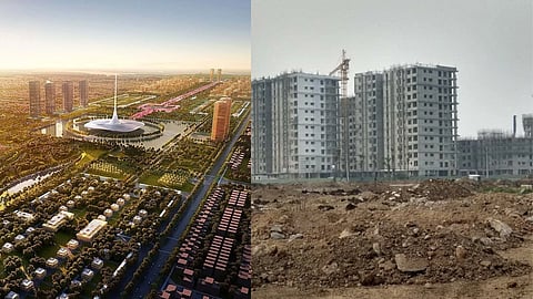 एक तरफ अमरावती  शहर के विकास के मॉडल और दूसरी तरफ खाली पड़ी जमीन 