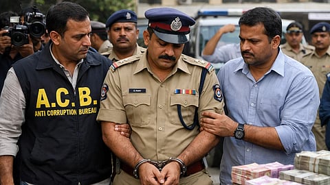 ACB ने पुलिस को गिरफ्तार करते हुए। 