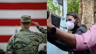 CIA का अधिकारी सेना की वर्दी में, दूसरी ओर एक व्यक्ति को गिरफ्तार करती NIA 