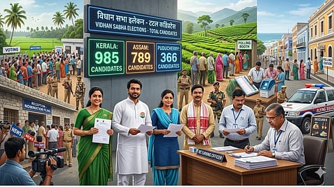 अधिकारी ने बताया कि असम, केरल और केंद्र शासित प्रदेश पुडुचेरी के साथ-साथ चार राज्यों में 9 अप्रैल को होने वाले उपचुनावों के लिए नामांकन दाखिल करने की अंतिम तिथि 23 मार्च थी। कर्नाटक की दो सीटों पर उपचुनाव के लिए 50 उम्मीदवार मैदान में हैं।