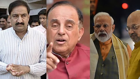 हारेन पांड्या, सुब्रमण्यम स्वामी, नरेंद्र मोदी और अमित शाह की कोलाज तस्वीर