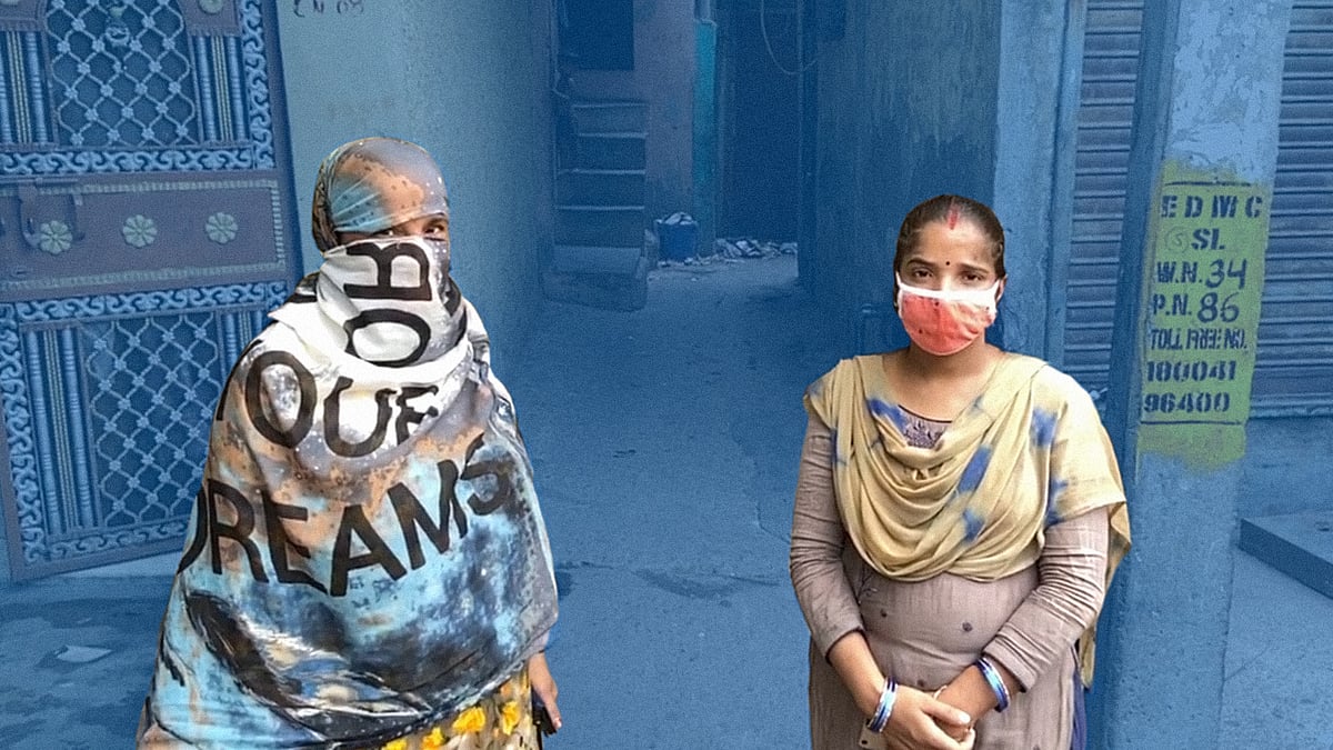 ASHAs out conducting a household survey for coronavirus infection in Delhi.