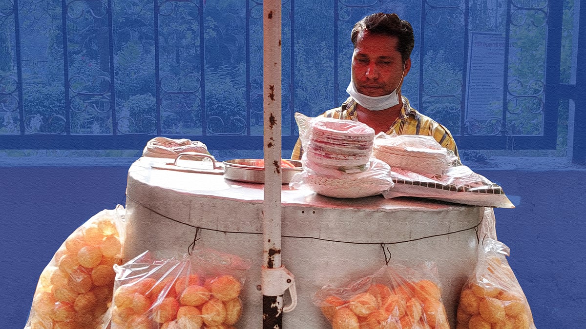 Bhola Singh, a chaat seller in Mumbai.