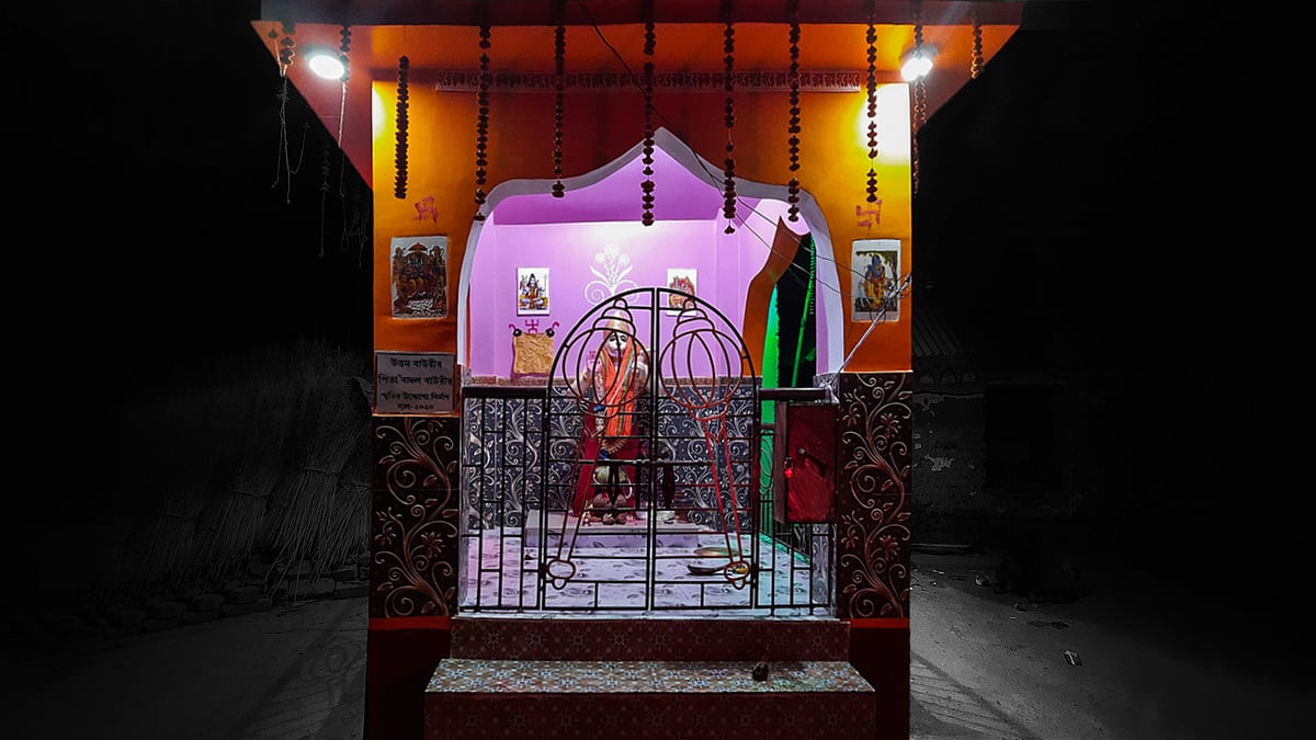 The newly erected Hanuman temple at Shrichandrapur.  
