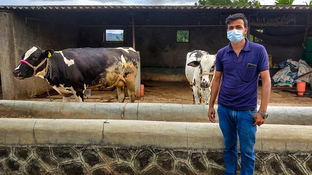 Dairy farmer Vishal Navle, who threw away 700 litres of milk during last year's lockdown.