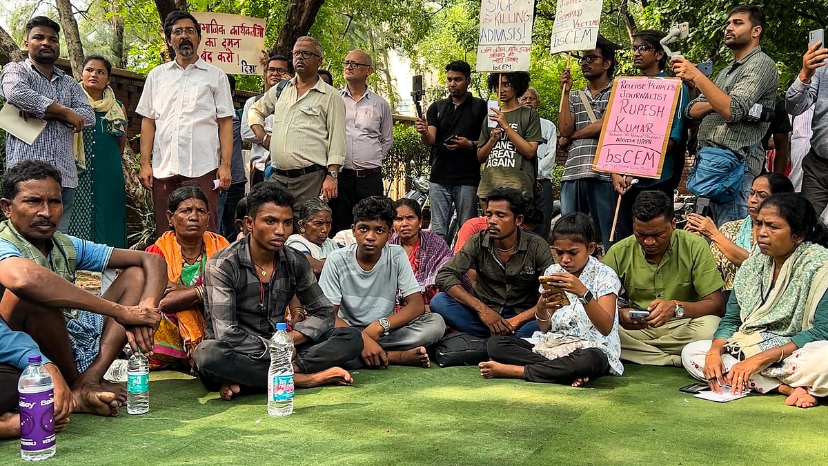 Gompad's villagers seek justice in Delhi. 