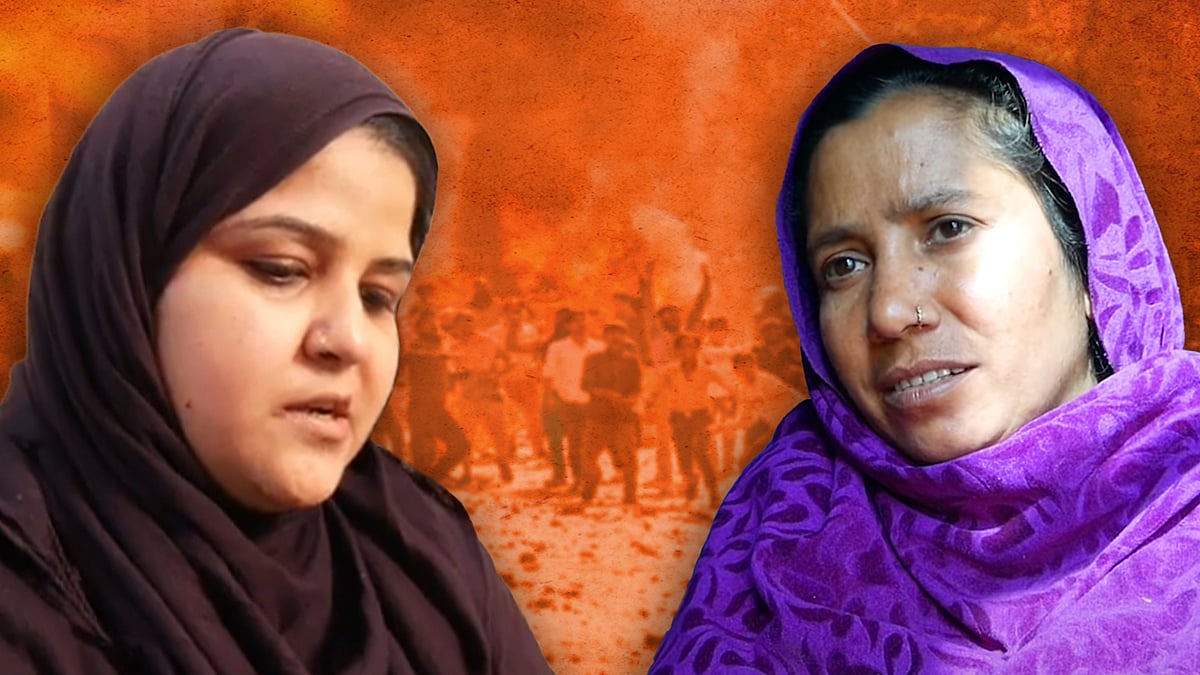 Imrana and Ruksana, whose husbands died in February 2020.