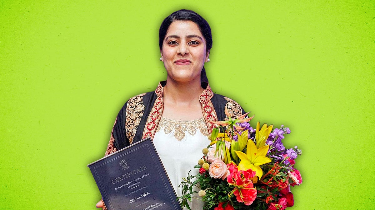 A picture of Kashmiri journalist Safina Nabi. 