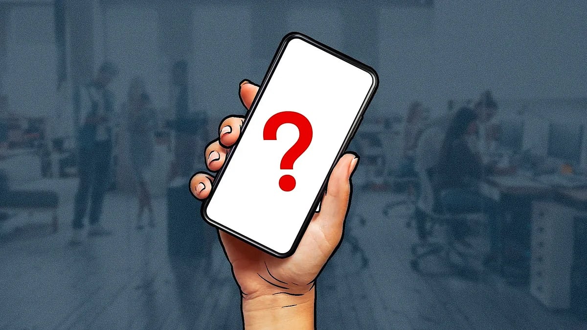 A phone with a question mark.