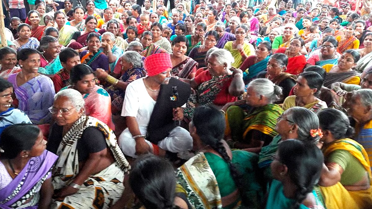 A protest against Mallana Sagar reservoir