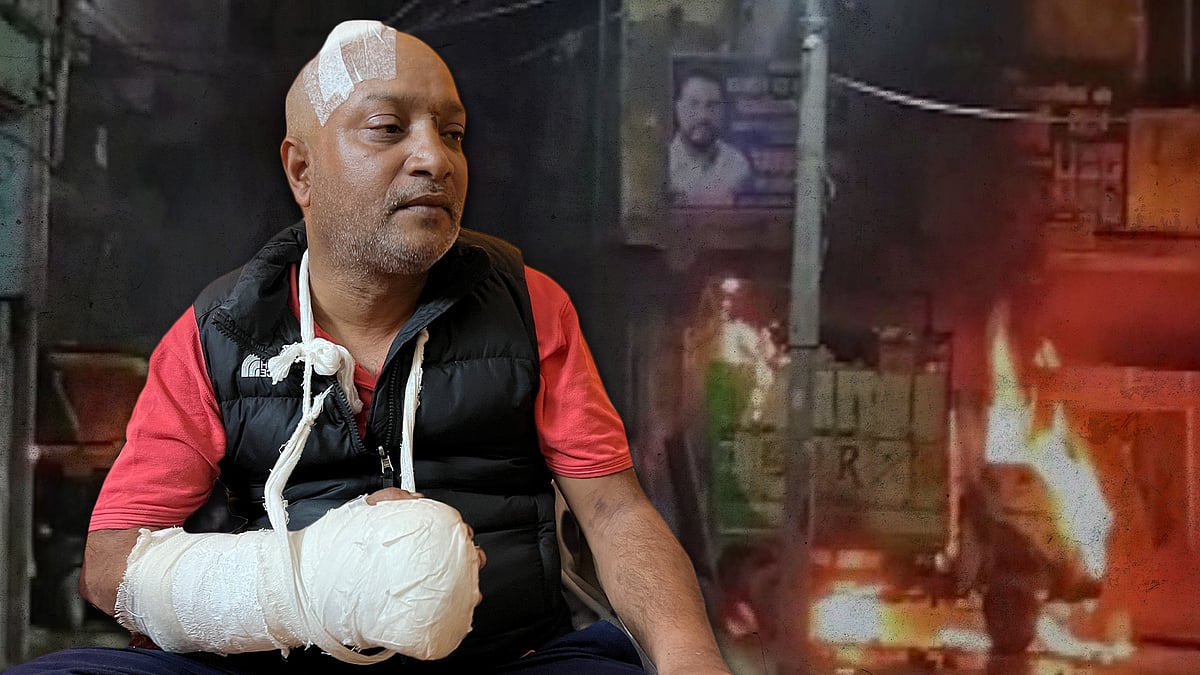 Journalist Sanjay Kanera who was injured in the mob attack.   