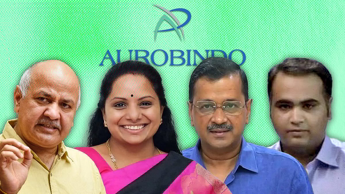 Manish Sisodia, Kavitha Kalvakuntla, Arvind Kejriwal and P Sarath Chandra Reddy.