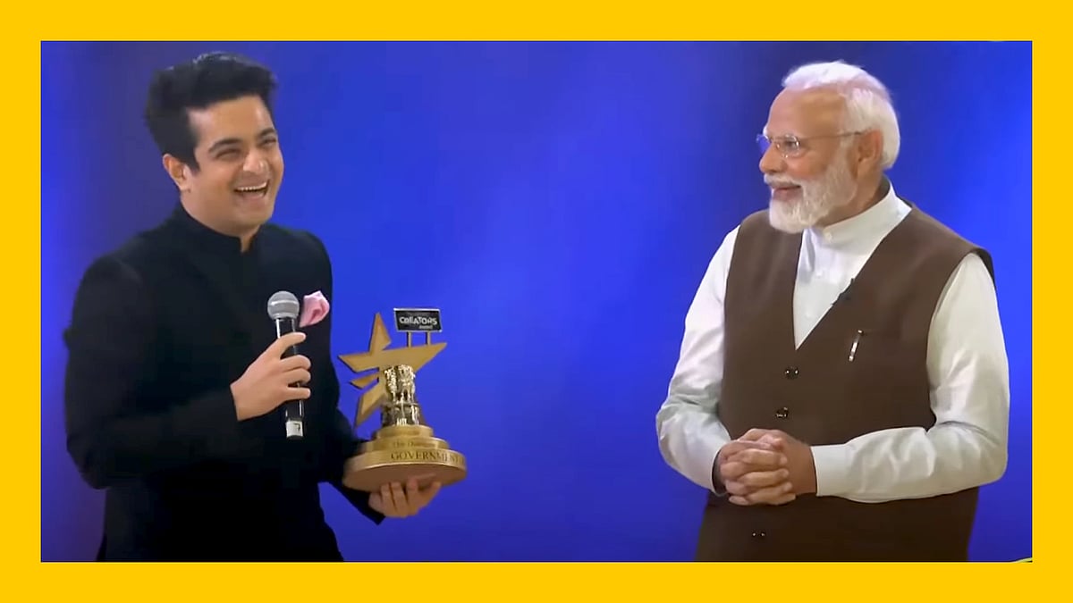 Influencer Ranveer Allahabadia and Prime Minister at the event.