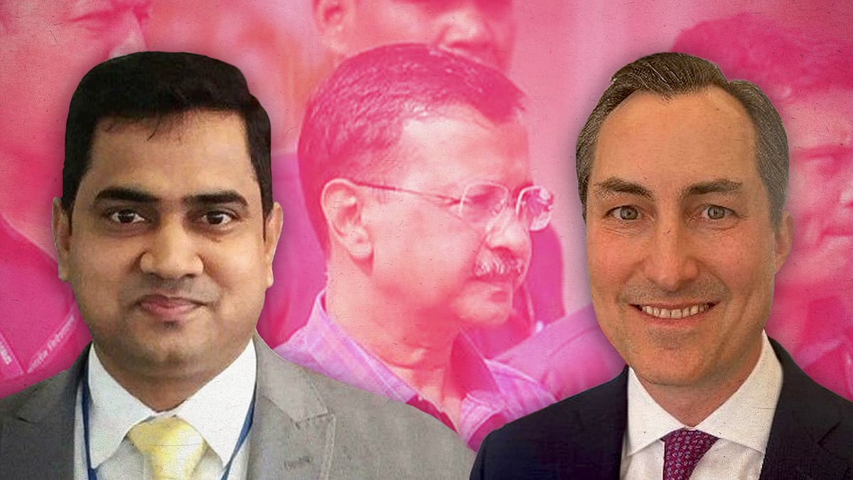 Mushfiqul Fazal Ansarey and US state department's Matthew Miller.