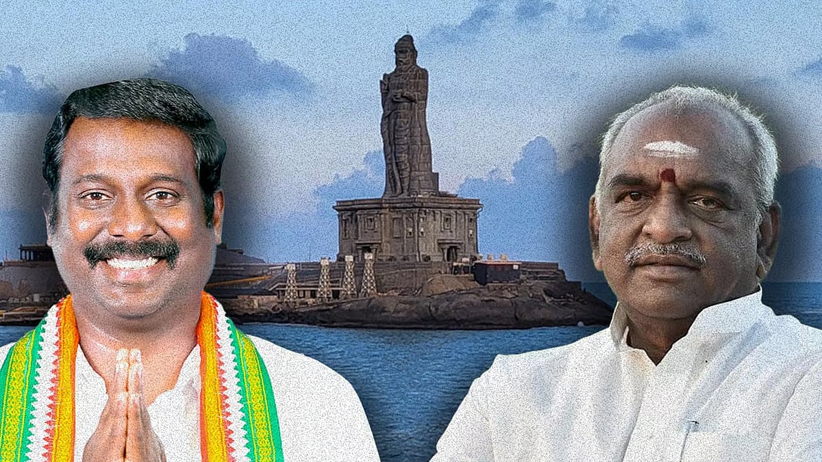 Kanniyakumari Congress candidate Vijay Vasanth (left) and BJP candidate Pon Radhakrishnan.