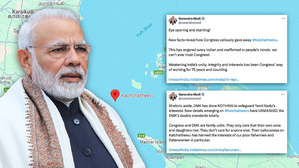 Modi with Katchatheevu in the background.