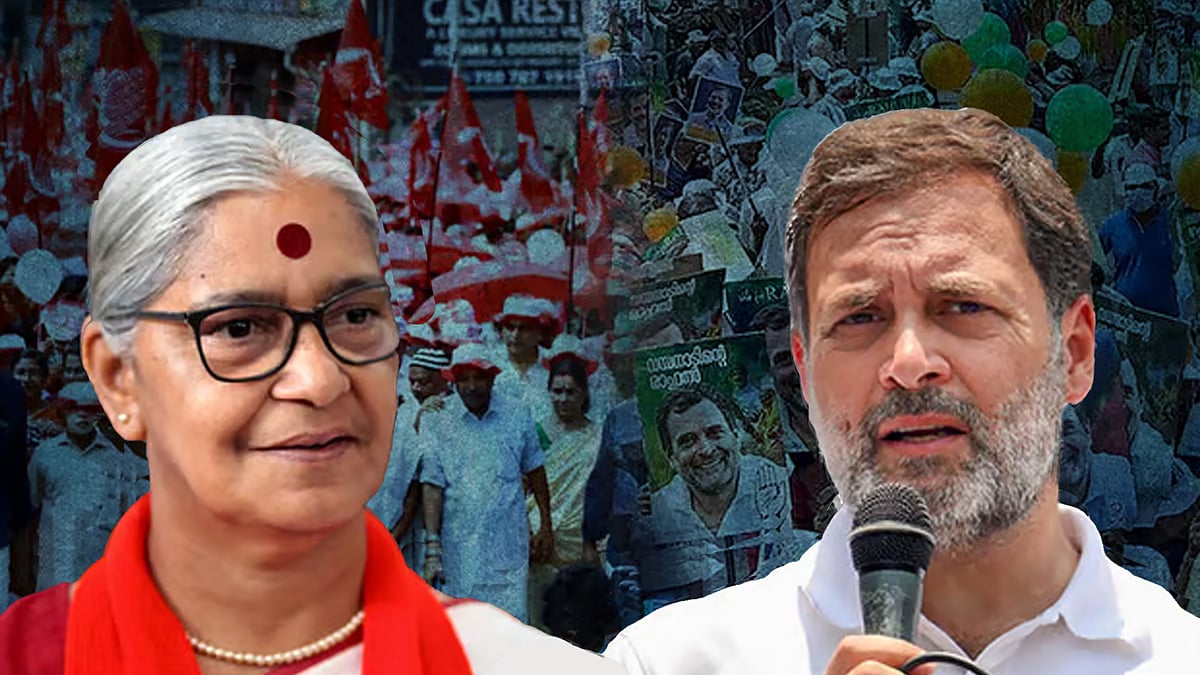 Annie Raja and Rahul Gandhi.