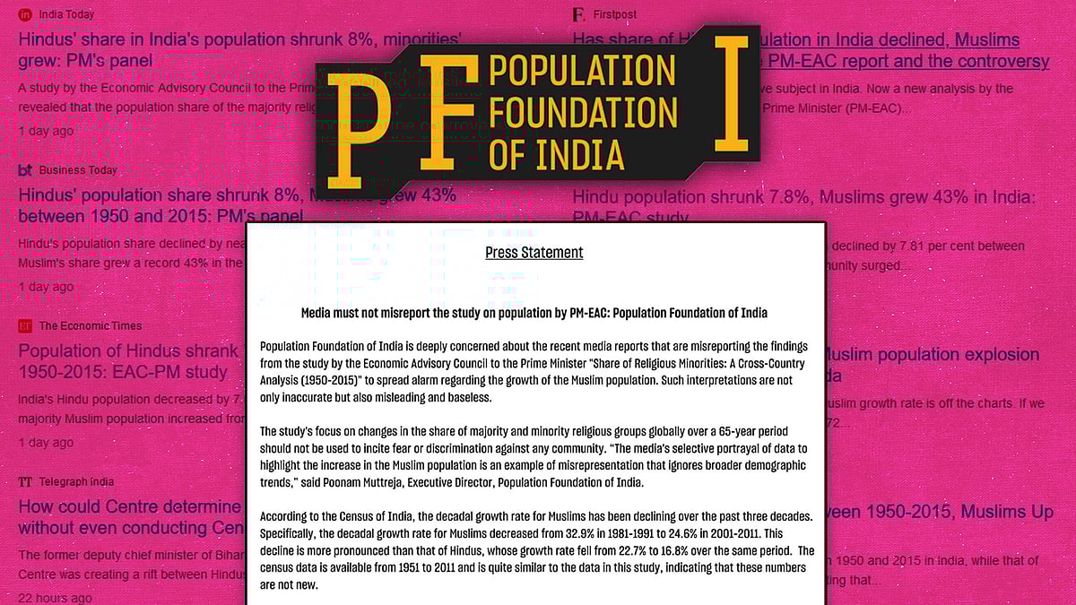 Headlines of media reports in the background and the PFI press statement. 