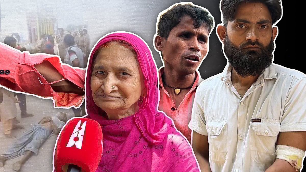 Villagers in Sambhal who were allegedly attacked.