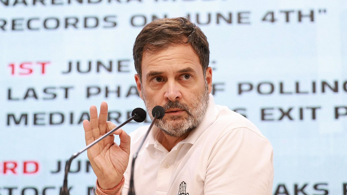 Rahul Gandhi at the press conference on Thursday.