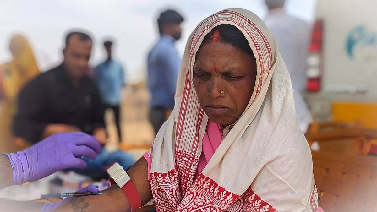At a malaria testing camp in Sonbhadra.