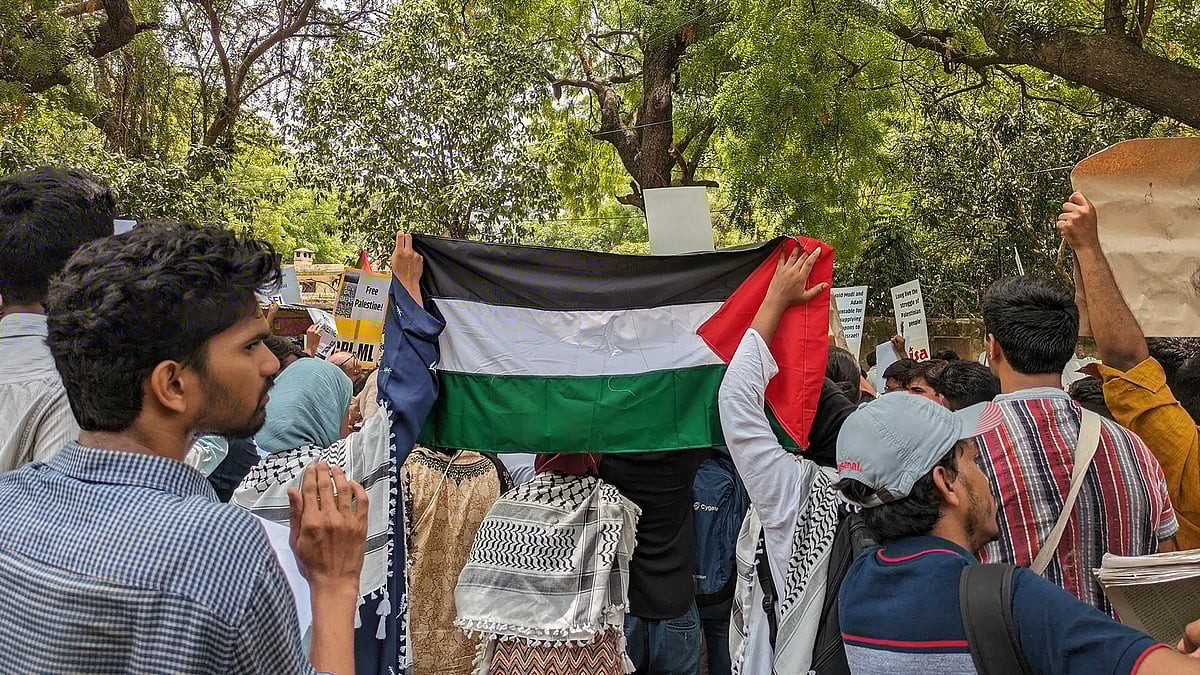 At the protest in Delhi's Jantar Mantar. 