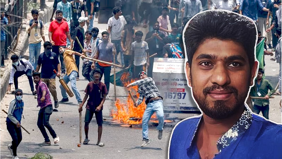 ढाका टाइम्स के रिपोर्टर मेहदी हसन, जो ढाका में झड़पों को कवर करते समय मारे गए।