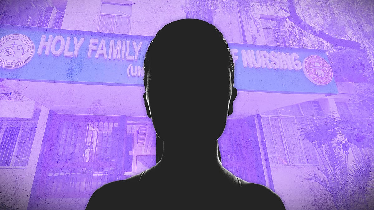 A silhouette of a woman.