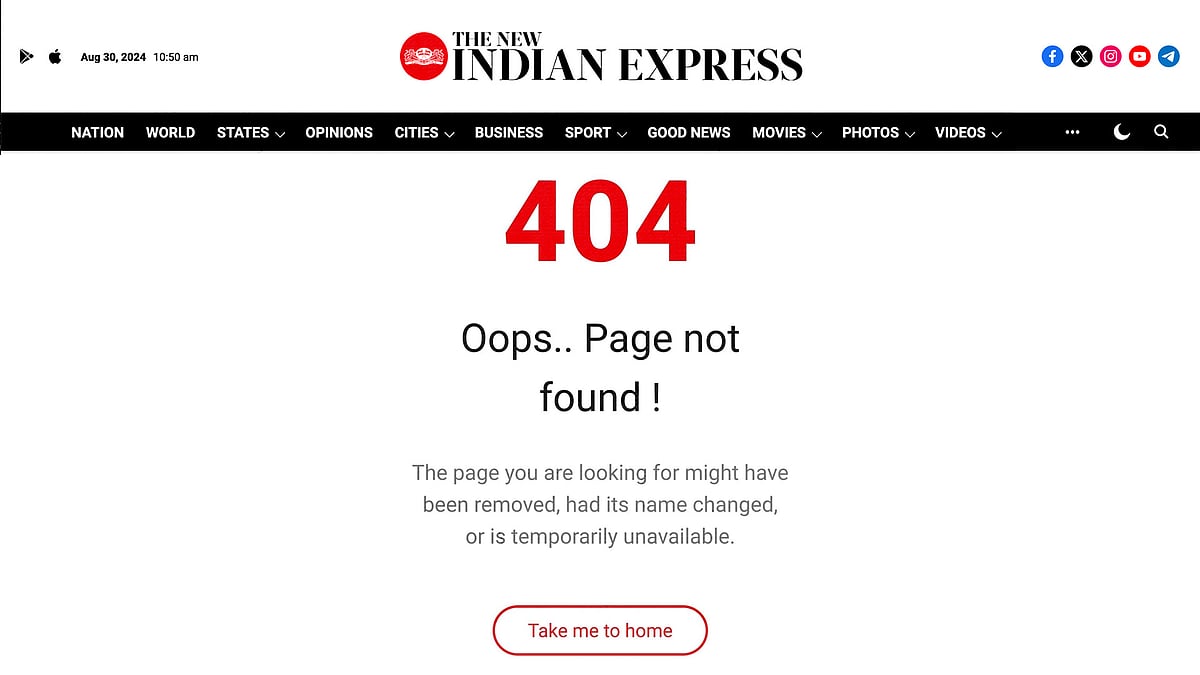 A screengrab of The News Indian Express website. 