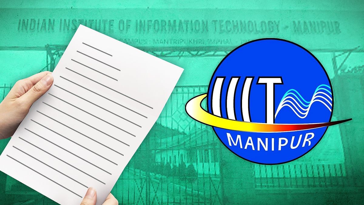 Hands holding a letter next to the logo of IIIT-M. 