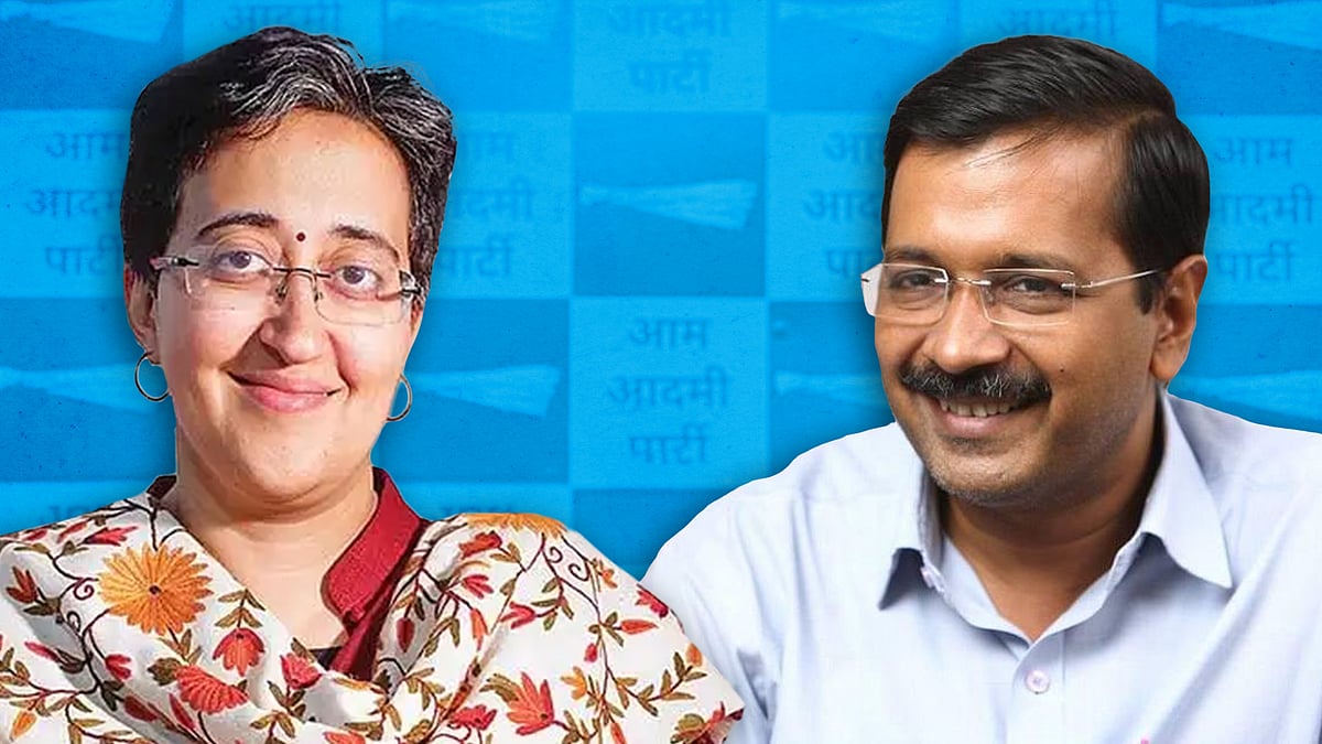 Atishi and Arvind Kejriwal.