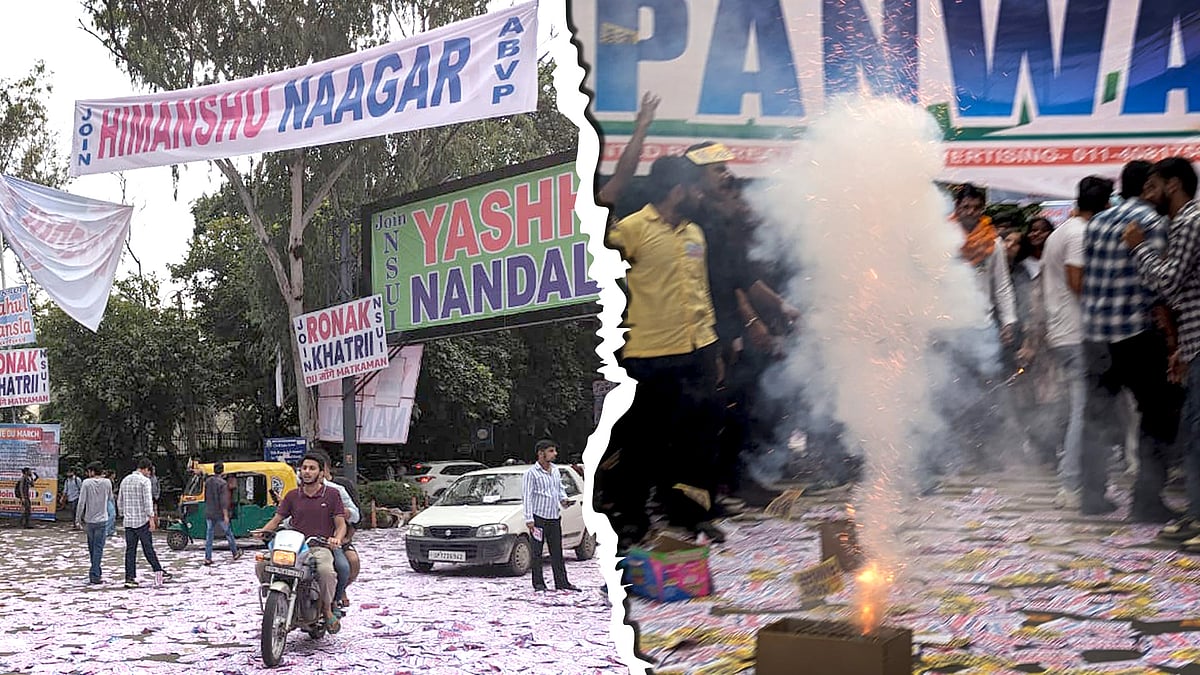 Snapshots of the DU campus amid the poll campaign.