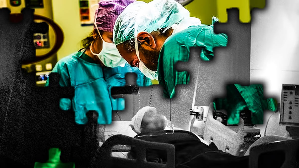 A jigsaw puzzle showing surgeons at a hospital.