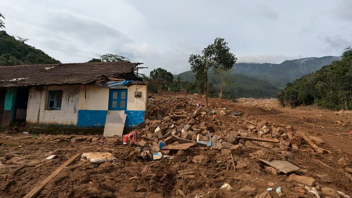 Devastation after the Wayanad landslides.
