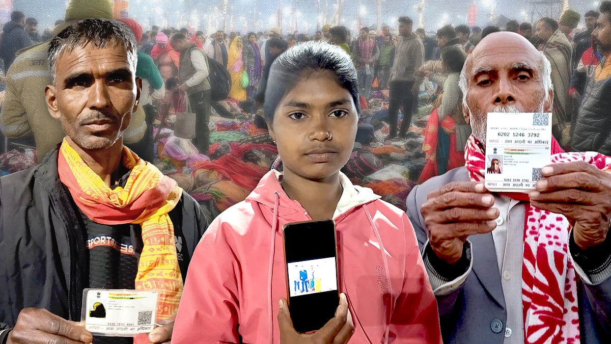 Relatives looking for their missing loved ones at the Kumbh.