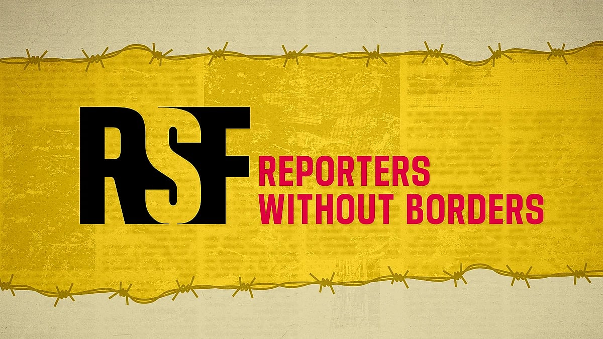 The Reporters Without Border logo with a barbed wire.