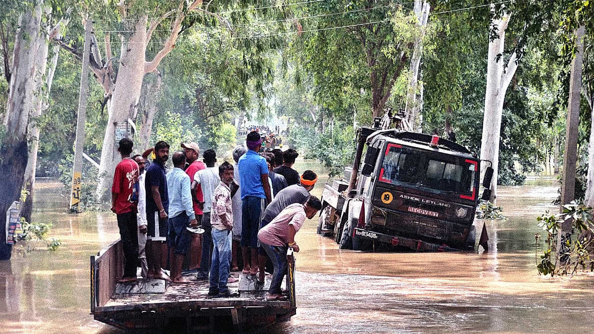 बाढ़ग्रस्त इलाके की तस्वीर.
