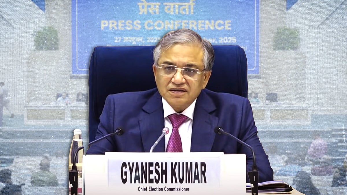 प्रेसवार्ता के दौरान मुख्य चुनाव आयुक्त ज्ञानेश कुमार.