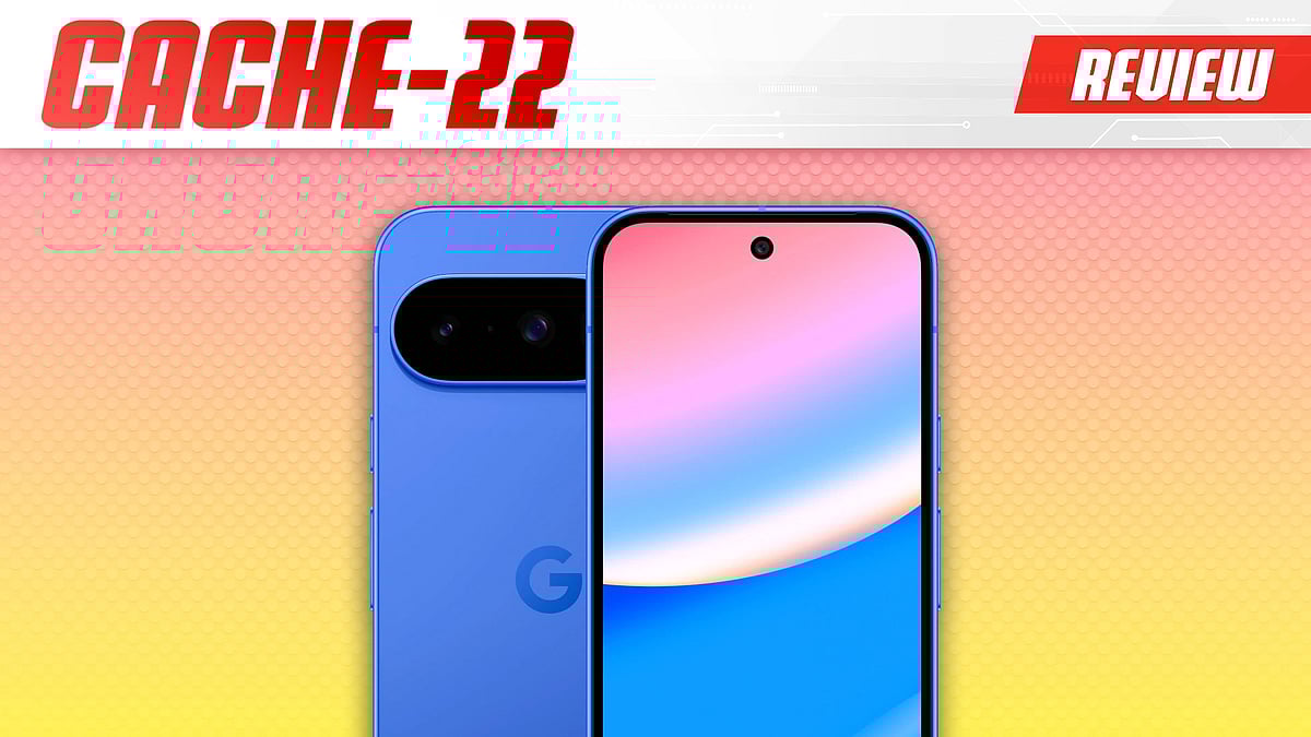 The Google Pixel 10 with the Cache 22 logo.