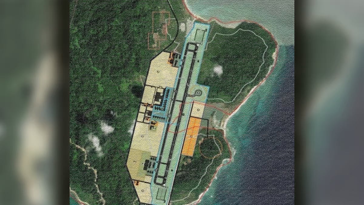 The proposed site for greenfield International Airport at Great Nicobar