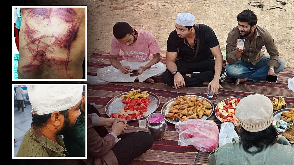 इफ्तारी और हमले में घायल लोगों की तस्वीर. 