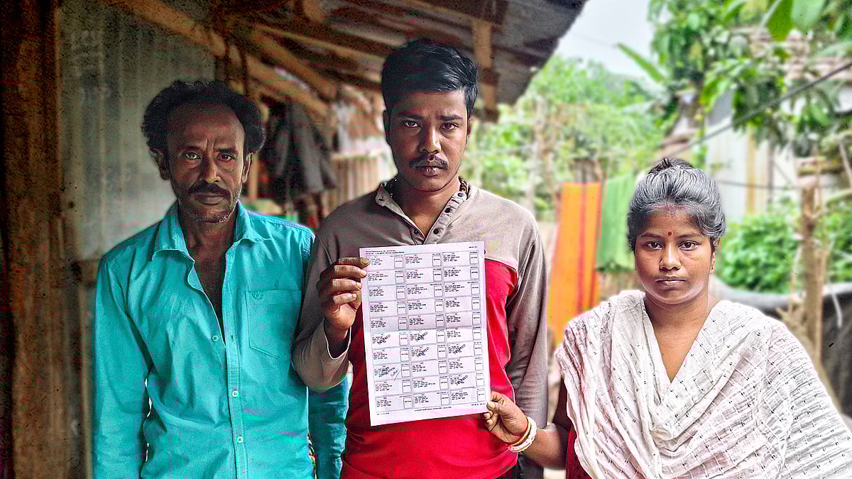 Laboni Roy and her brother Biswajit Roy (in the middle) were excluded from the voter list in Bongaon.