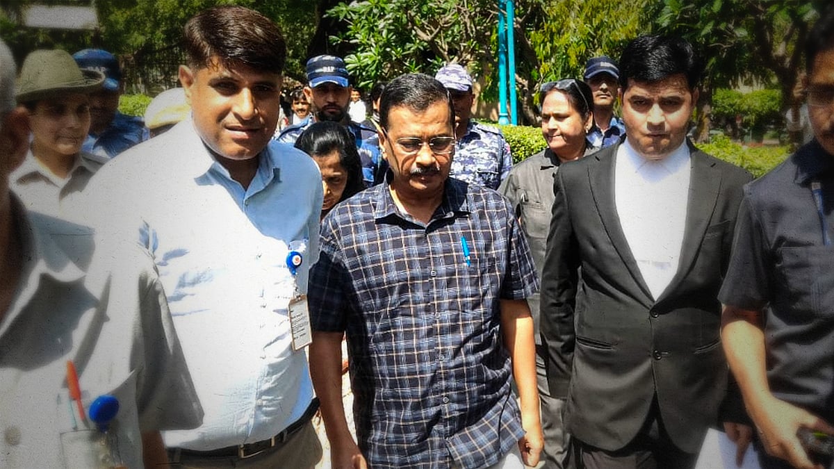 Kejriwal at the court premises on Monday.