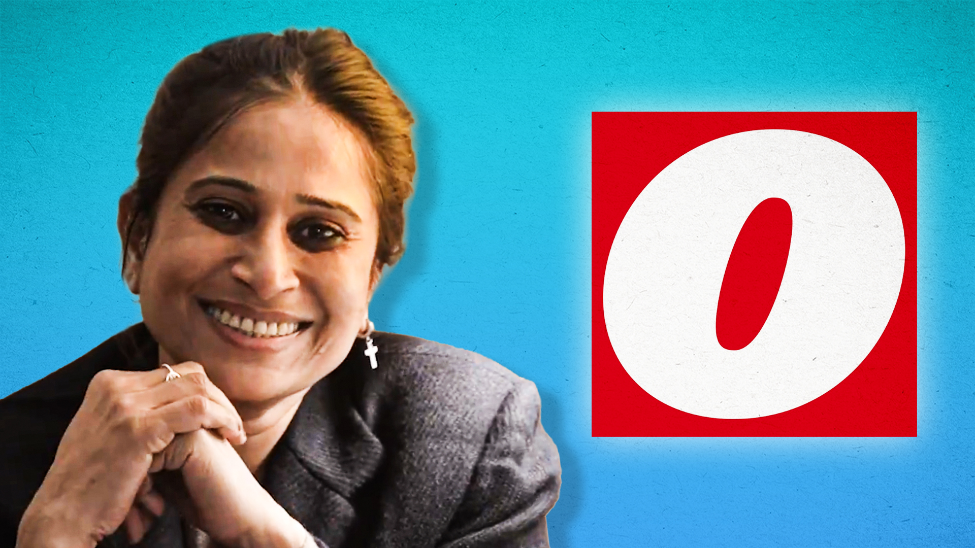 चिंकी सिन्हा और आउटलुक के लोगो की तस्वीर.